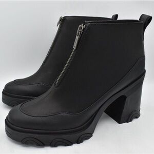 Sorel Women's Brex Heel Zip Black Ankle Boots size 6